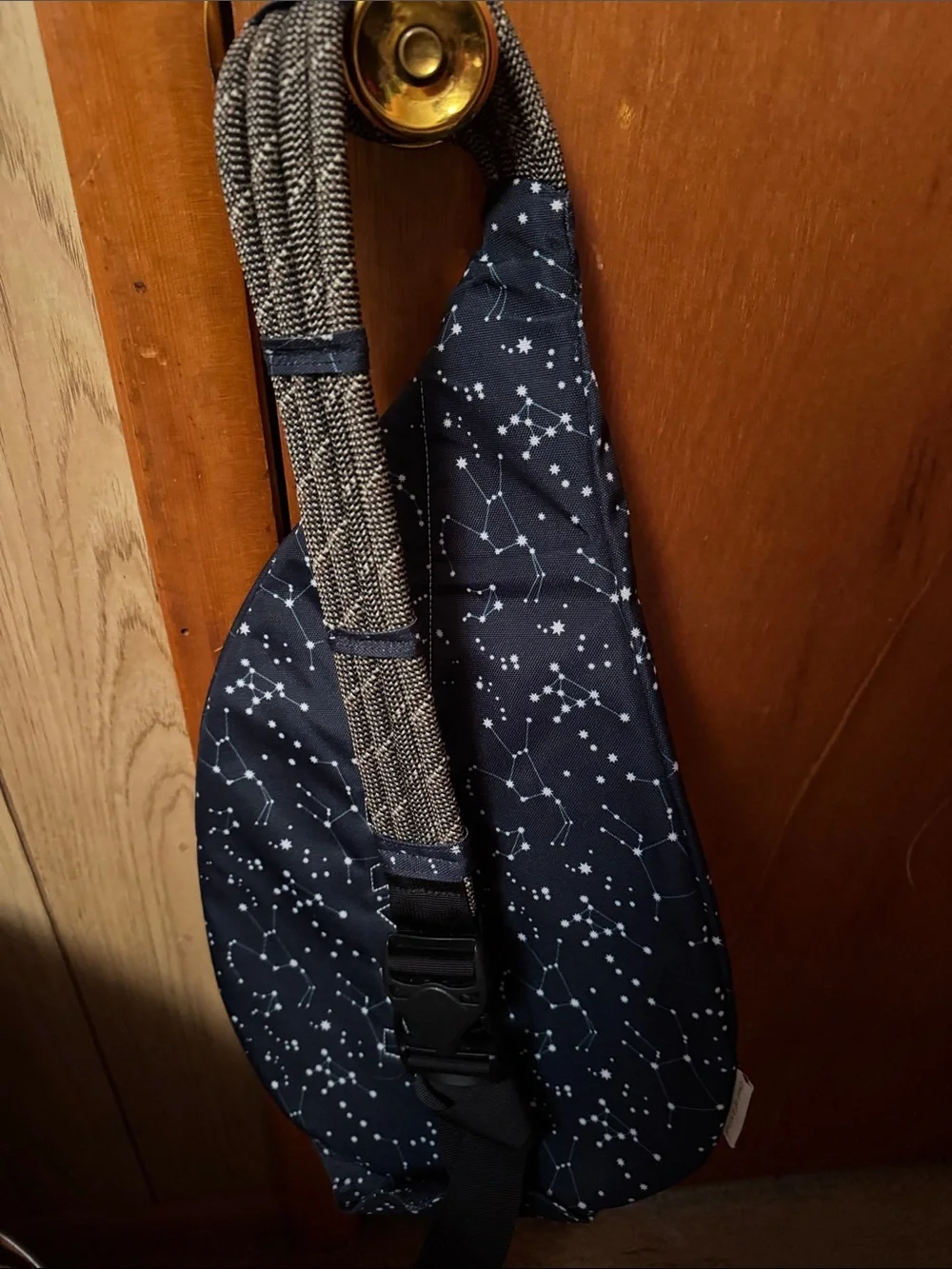 Kavu Sling Pack in Black with White Constellation Print - Picture 2 of 2